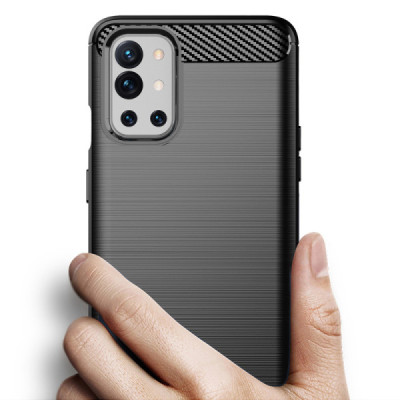 Husa pentru OnePlus 9R - Techsuit Carbon Silicone - Black - 2