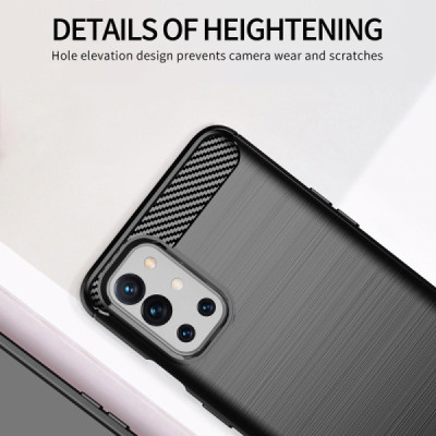 Husa pentru OnePlus 9R - Techsuit Carbon Silicone - Black - 5