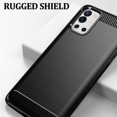 Husa pentru OnePlus 9R - Techsuit Carbon Silicone - Black - 7