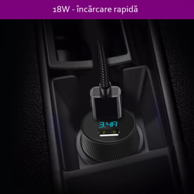 Incarcator Auto 2x USB 18W, 3.4A - Yesido (Y31) - Black - 4