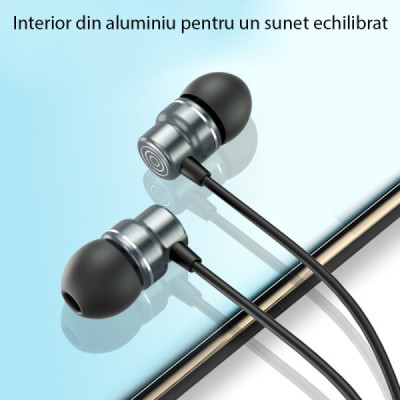 Casti Audio Stereo Jack cu Microfon, 1.2m - Yesido (YH32) - Black - 3
