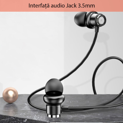 Casti Audio Stereo Jack cu Microfon, 1.2m - Yesido (YH31) - Black - 6
