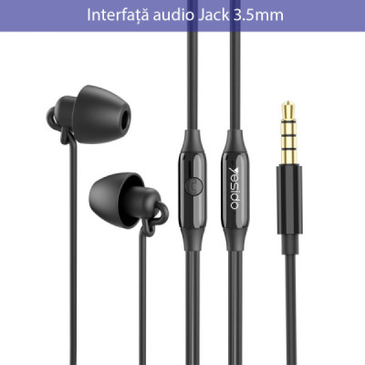 Casti Audio Stereo Jack cu Microfon, 1.2m - Yesido (YH29) - Black - 6