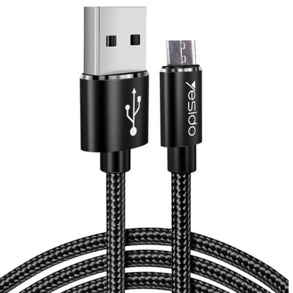 Cablu de Date USB la Micro-USB 2.4A, 1.2m - Yesido (CA57) - Black