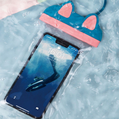 Husa Waterproof pentru Telefon 7 inch - Usams Bag (US-YD010) - Blue/Pink - 5