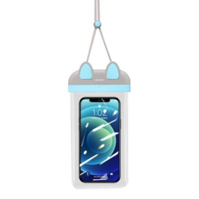 Husa Waterproof pentru Telefon 7 inch - Usams Bag (US-YD010) - Turquoise/Gray - 1