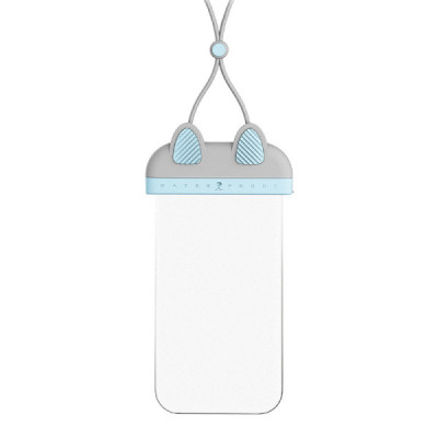 Husa Waterproof pentru Telefon 7 inch - Usams Bag (US-YD010) - Turquoise/Gray - 2