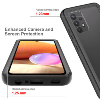 Husa pentru Samsung Galaxy A32 4G + Folie - Techsuit Defense360 Pro - Black - 5