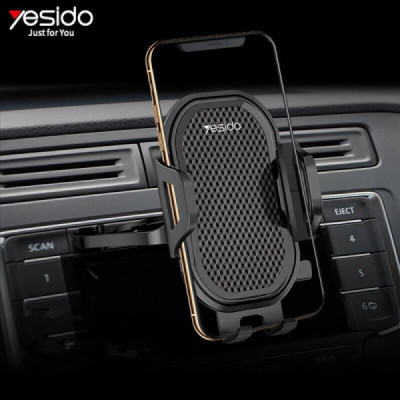 Suport Auto pentru Telefon cu Prindere in CD Player - Yesido (C84) - Black - 4