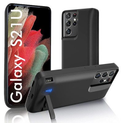Husa pentru Samsung Galaxy S21 Ultra 5G cu Baterie de 5000mAh - Techsuit Power Pro - Black - 1