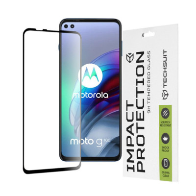 Folie pentru Motorola Moto G100 - Techsuit 111D Full Cover / Full Glue Glass - Black - 1