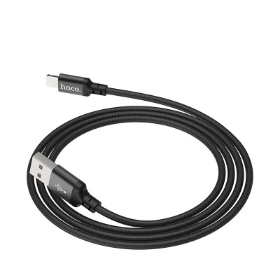 Cablu de date Hoco tip Lightning, silicon, X14 Times, 1m, 2A, Negru - 4