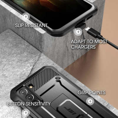 Husa pentru Samsung Galaxy S21 5G - Supcase Unicorn Beetle Pro - Black - 6