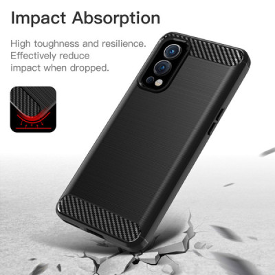 Husa pentru OnePlus Nord 2 5G - Techsuit Carbon Silicone - Black - 2