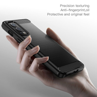 Husa pentru OnePlus Nord 2 5G - Techsuit Carbon Silicone - Black - 3