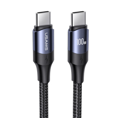 Cablu de Date Type-C la Type-C 100W, PD, Fast Charge, 1.2m - Usams U71 (US-SJ524) - Black - 1