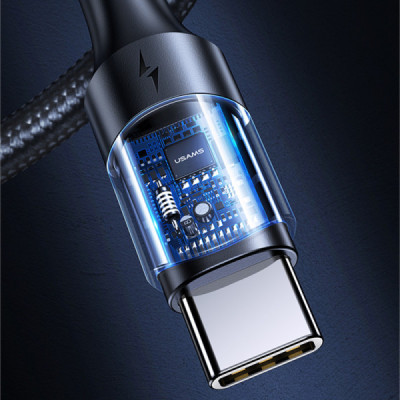 Cablu de Date Type-C la Type-C 100W, PD, Fast Charge, 1.2m - Usams U71 (US-SJ524) - Black - 7
