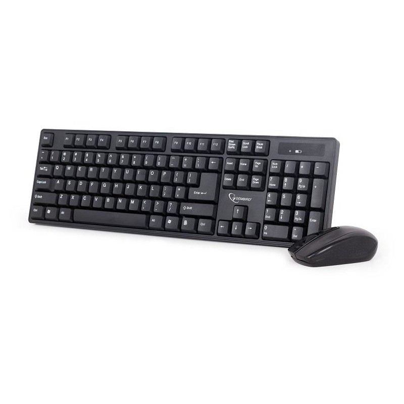 Kit tastatura + mouse Gembird KBS-W-01, Wireless, Negru - 1