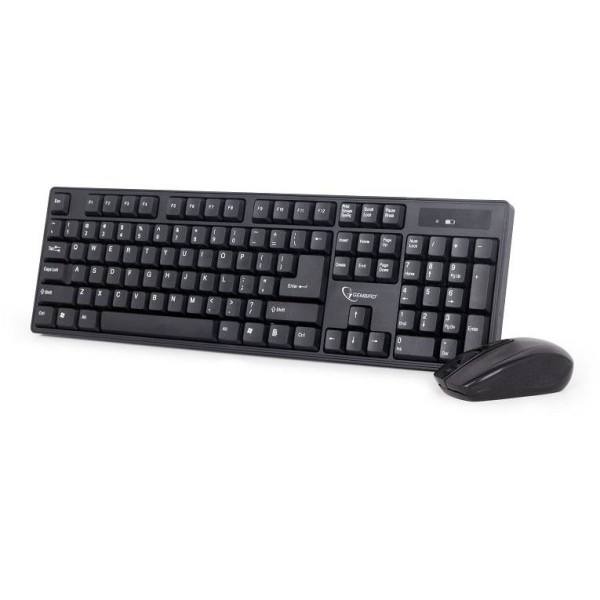 Kit tastatura + mouse Gembird KBS-W-01, Wireless, Negru