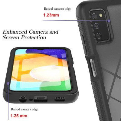 Husa pentru Samsung Galaxy A03s + Folie - Techsuit Defense360 Pro - Black - 4