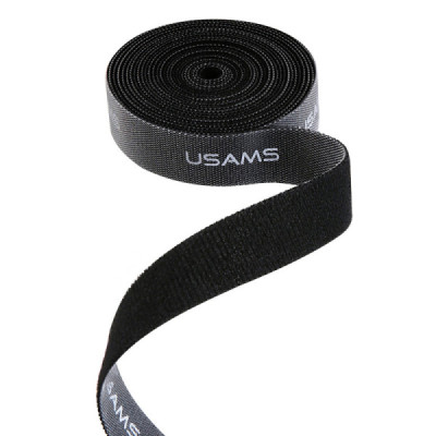 Organizator Cabluri Universal Velcro 5m - Usams (US-ZB060) - Black - 1