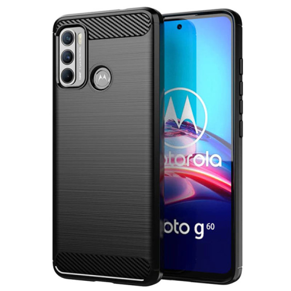 Husa pentru Motorola Moto G60 - Techsuit Carbon Silicone - Black