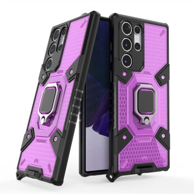 Husa pentru Samsung Galaxy S22 Ultra 5G - Techsuit Honeycomb Armor - Rose-Violet - 1