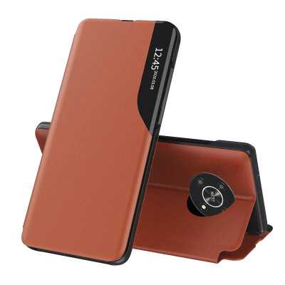 Husa pentru Honor Magic5 Lite tip carte, Skyddar Eco View Leather - Portocaliu - 1