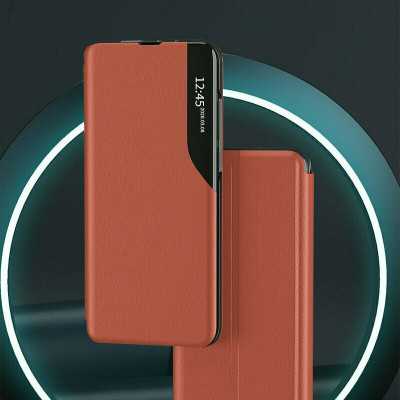 Husa pentru Honor Magic5 Lite tip carte, Skyddar Eco View Leather - Portocaliu - 5