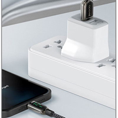 Cablu de Date USB la Lightning 2.4A, Display Digital , 1.2m - Yesido (CA84) - Black - 5