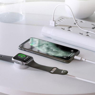 Incarcator wireless cu cablu USB la Apple Watch, Lightning, 2.4A, 1.2m - Yesido (CA70) - White - 6