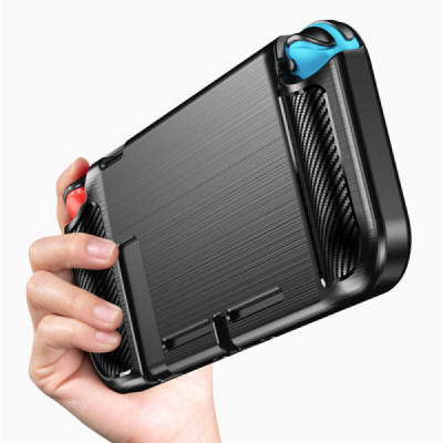 Husa pentru Nintendo Switch - Techsuit Carbon Silicone - Black - 7