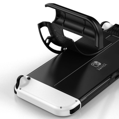 Husa pentru Nintendo Switch OLED - Techsuit Carbon Silicone - Black - 5