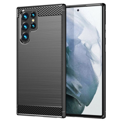Husa pentru Samsung Galaxy S22 Ultra 5G - Techsuit Carbon Silicone - Black - 1