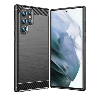 Husa pentru Samsung Galaxy S22 Ultra 5G - Techsuit Carbon Silicone - Black - 2