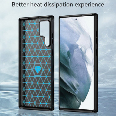 Husa pentru Samsung Galaxy S22 Ultra 5G - Techsuit Carbon Silicone - Black - 6