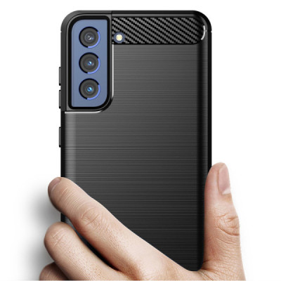 Husa pentru Samsung Galaxy S22 Plus 5G - Techsuit Carbon Silicone - Black - 3