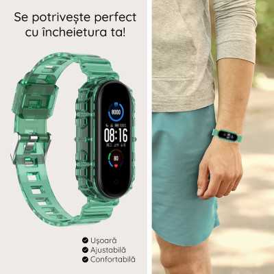 Curea Xiaomi Mi Band 5 Techsuit, negru, W017 - 4