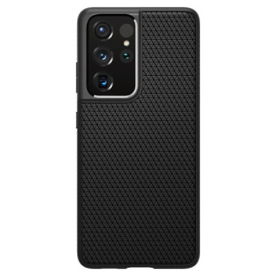 Husa pentru Samsung Galaxy S21 Ultra 5G - Spigen Liquid Air - Matte Black - 2