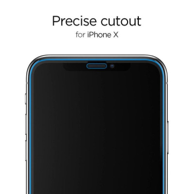 Folie pentru iPhone X / XS / 11 Pro (set 2) - Spigen Glas.tR Slim - Black - 2