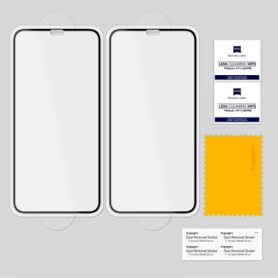 Folie pentru iPhone X / XS / 11 Pro (set 2) - Spigen Glas.tR Slim - Black - 10