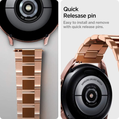 Curea pentru Samsung Galaxy Watch 4/5/Active 2, Huawei Watch GT 3 (42mm)/GT 3 Pro (43mm) - Spigen Modern Fit - Rose Gold - 5