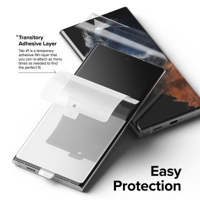 Folie pentru Samsung Galaxy S22 Ultra 5G (set 2) - Ringke Dual Easy Full - Clear - 3