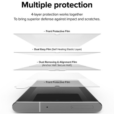 Folie pentru Samsung Galaxy S22 Ultra 5G (set 2) - Ringke Dual Easy Full - Clear - 6