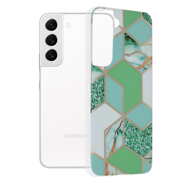 Husa pentru Samsung Galaxy S22 5G - Techsuit Marble Series - Green Hex