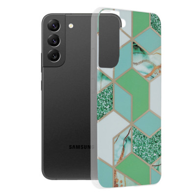 Husa pentru Samsung Galaxy S22 Plus 5G - Techsuit Marble Series - Green Hex - 1