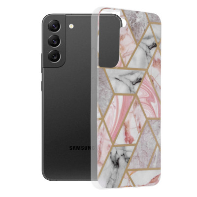 Husa pentru Samsung Galaxy S22 Plus 5G - Techsuit Marble Series - Pink Hex - 1