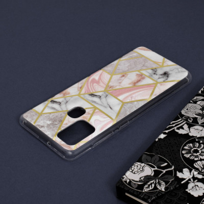 Husa pentru Samsung Galaxy A21s - Techsuit Marble Series - Pink Hex - 5