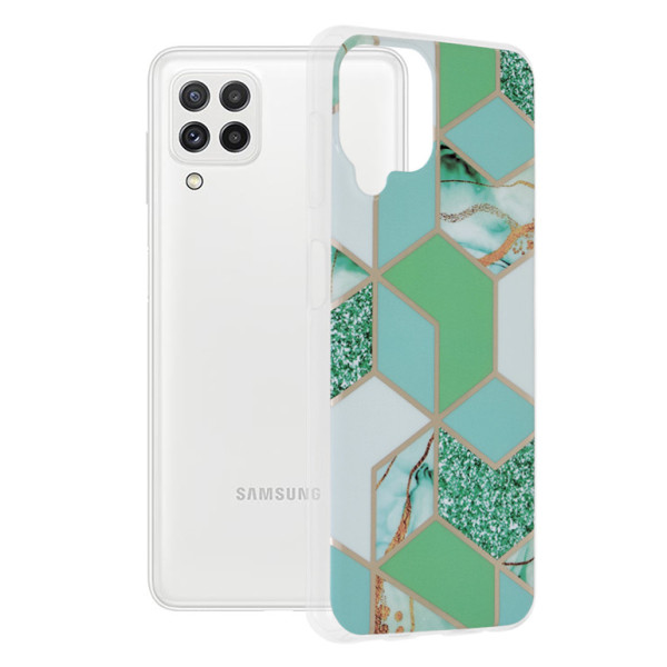 Husa pentru Samsung Galaxy A22 4G / M22 4G - Techsuit Marble Series - Green Hex