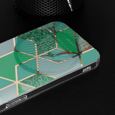Husa pentru Samsung Galaxy A22 4G / M22 4G - Techsuit Marble Series - Green Hex - 6